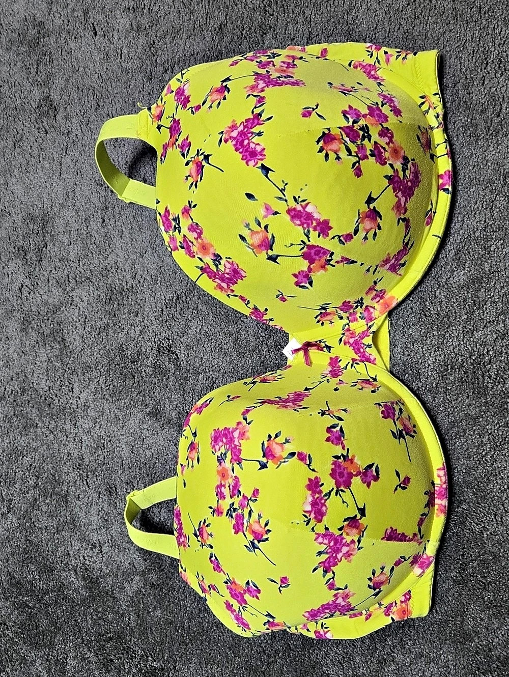 CACIQUE Floral Bra Yellow & Pink Size 44H
